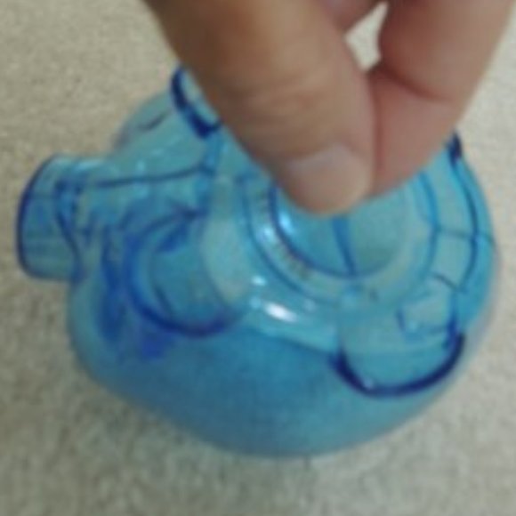 Piggy Bank Blue Transparent Plastic Pig - Coin Insert and Stopper - Bank Promo - Picture 5 of 5
